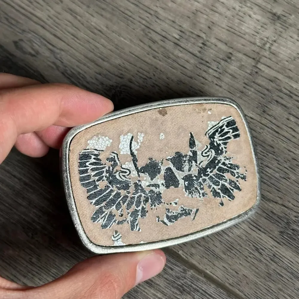 Vintage Y2K 00s Silver Heavy Chunky Metal Skull Biker Belt Buckle